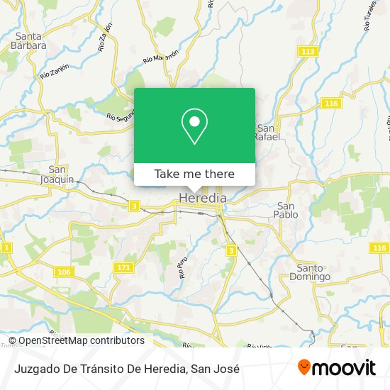 Juzgado De Tránsito De Heredia map