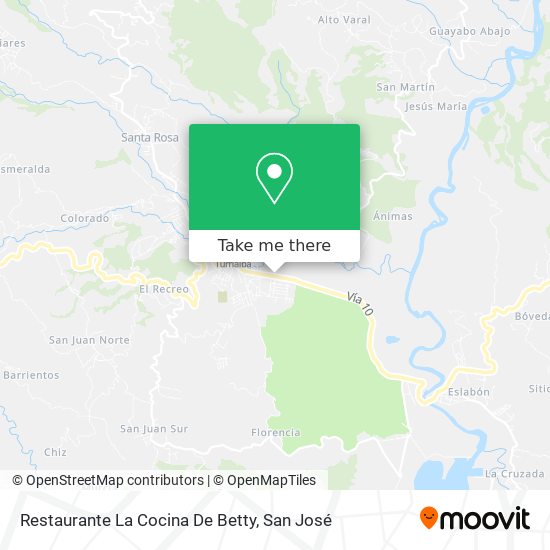 Mapa de Restaurante La Cocina De Betty