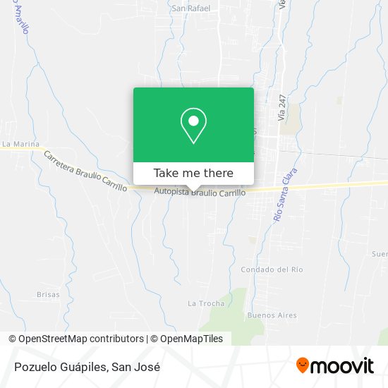 Pozuelo Guápiles map