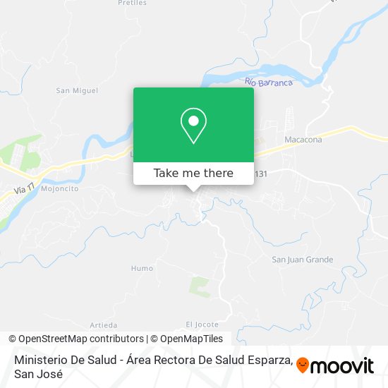 Ministerio De Salud - Área Rectora De Salud Esparza map