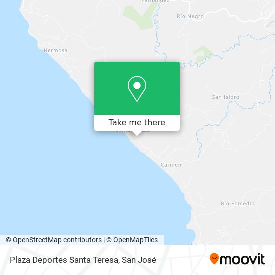 Plaza Deportes Santa Teresa map
