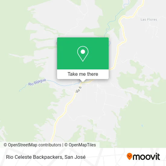 Rio Celeste Backpackers map