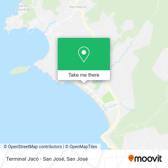 Terminal Jacó - San José map