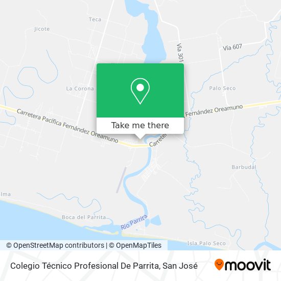 Mapa de Colegio Técnico Profesional De Parrita