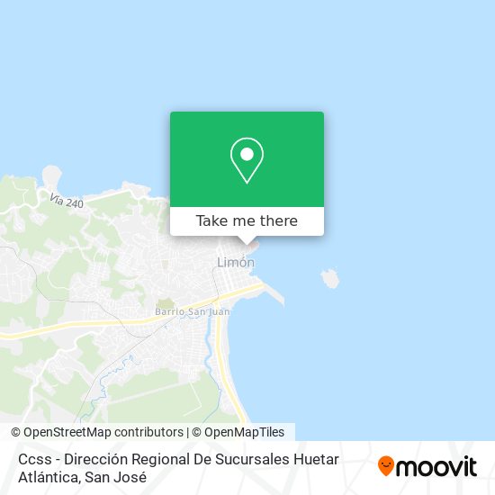 Ccss - Dirección Regional De Sucursales Huetar Atlántica map