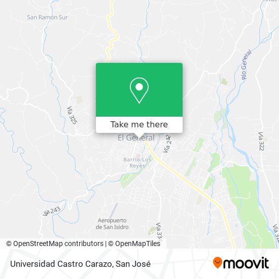 Universidad Castro Carazo map