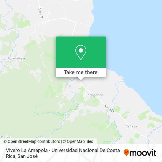 Vivero La Amapola - Universidad Nacional De Costa Rica map