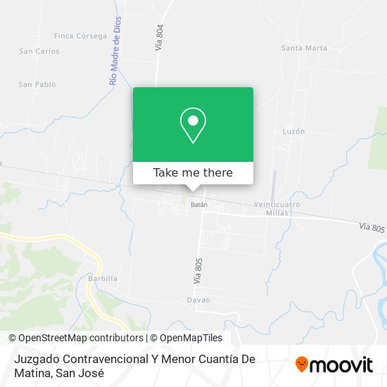 Juzgado Contravencional Y Menor Cuantía De Matina map