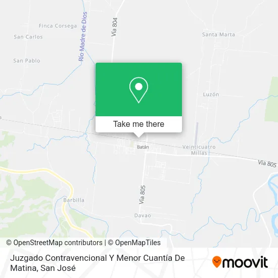 Mapa de Juzgado Contravencional Y Menor Cuantía De Matina
