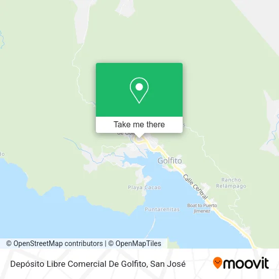 Mapa de Depósito Libre Comercial De Golfito