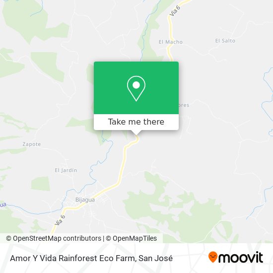 Amor Y Vida Rainforest Eco Farm map
