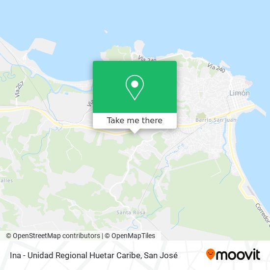 Ina - Unidad Regional Huetar Caribe map