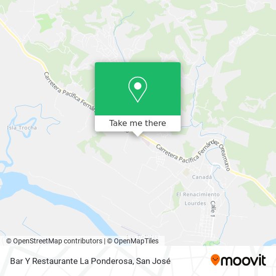 Mapa de Bar Y Restaurante La Ponderosa