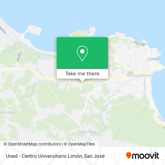 Mapa de Uned - Centro Universitario Limón