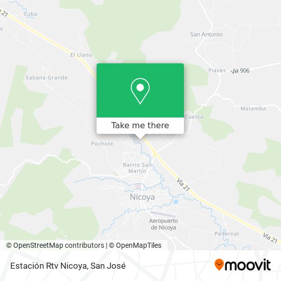 Mapa de Estación Rtv Nicoya