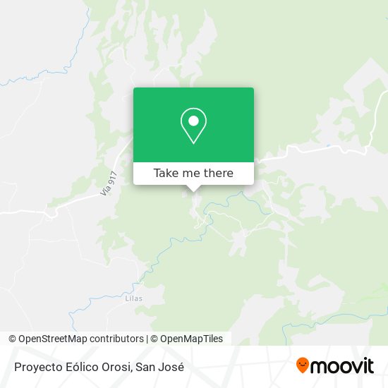 Proyecto Eólico Orosi map
