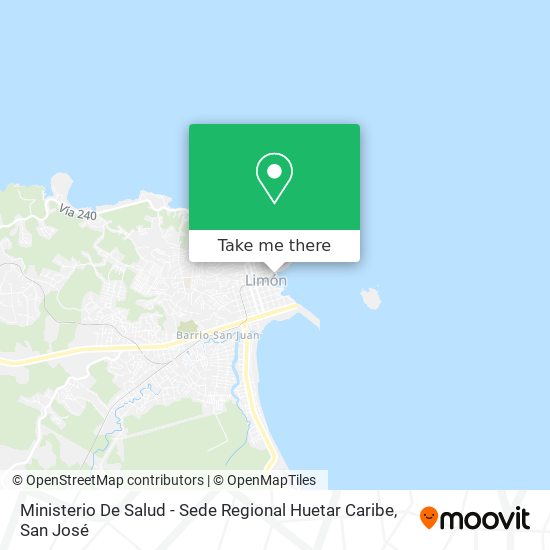 Mapa de Ministerio De Salud - Sede Regional Huetar Caribe