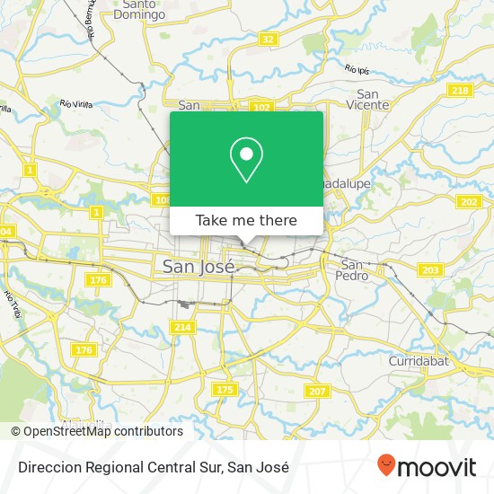Direccion Regional Central Sur map