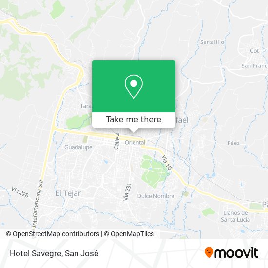 Hotel Savegre map