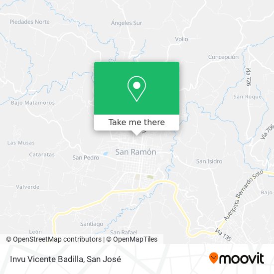 Invu Vicente Badilla map