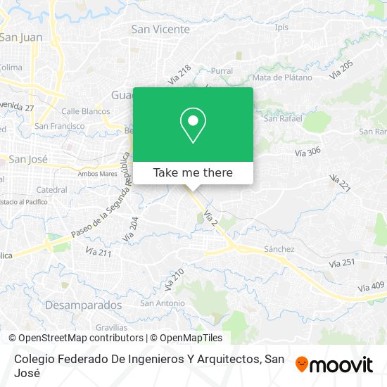 Colegio Federado De Ingenieros Y Arquitectos map