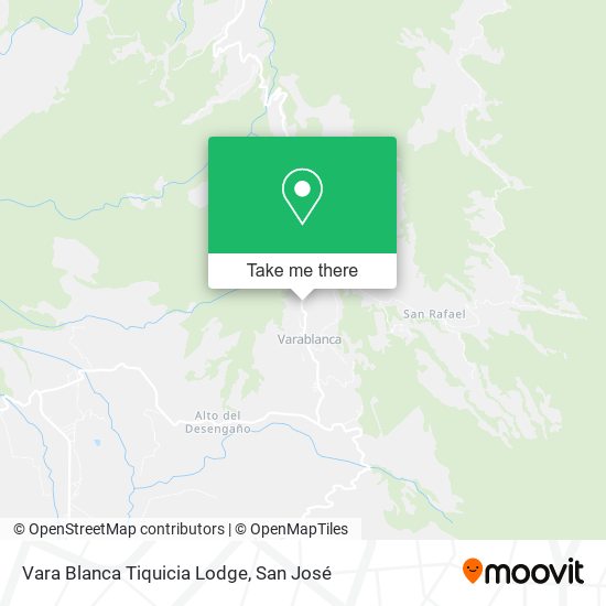 Vara Blanca Tiquicia Lodge map