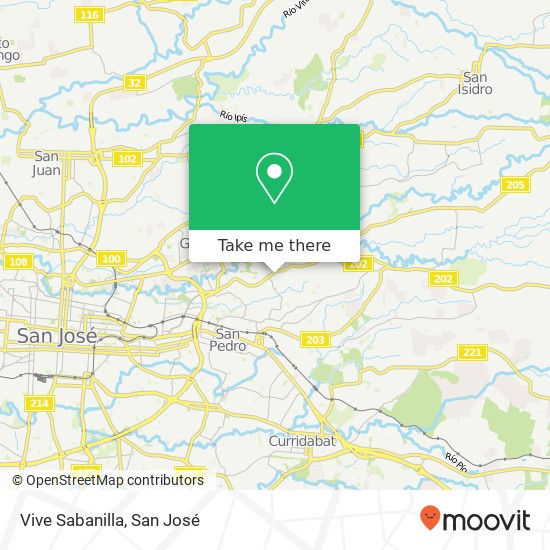 Vive Sabanilla map