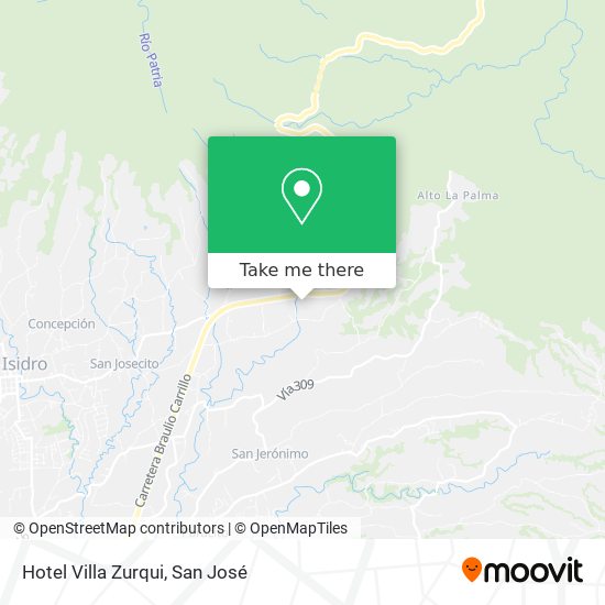 Hotel Villa Zurqui map