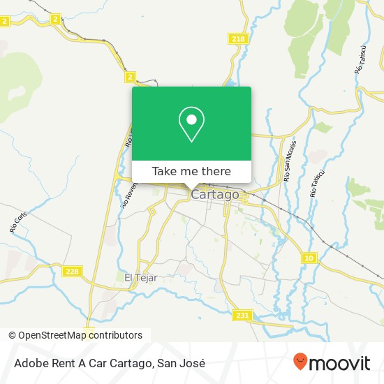 Adobe Rent A Car Cartago map