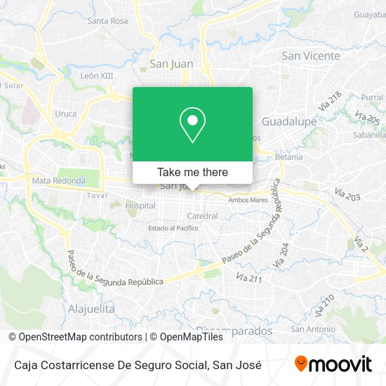 Mapa de Caja Costarricense De Seguro Social