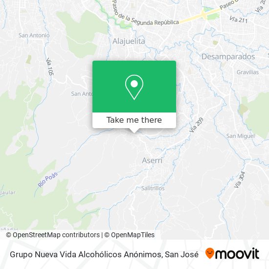 Grupo Nueva Vida Alcohólicos Anónimos map