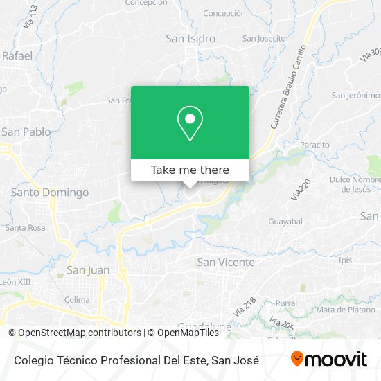 Colegio Técnico Profesional Del Este map
