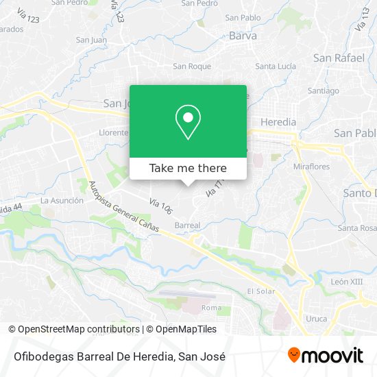 Ofibodegas Barreal De Heredia map