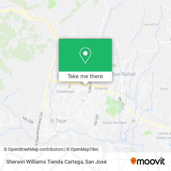 Sherwin Williams Tienda Cartega map