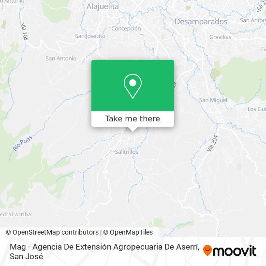 Mag - Agencia De Extensión Agropecuaria De Aserrí map
