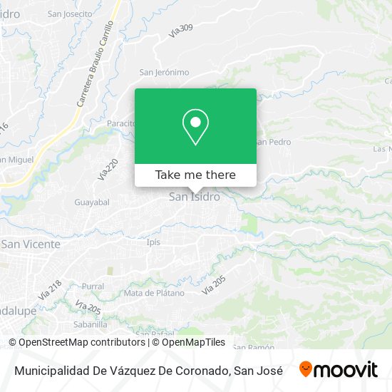 Municipalidad De Vázquez De Coronado map