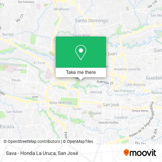 Sava - Honda La Uruca map