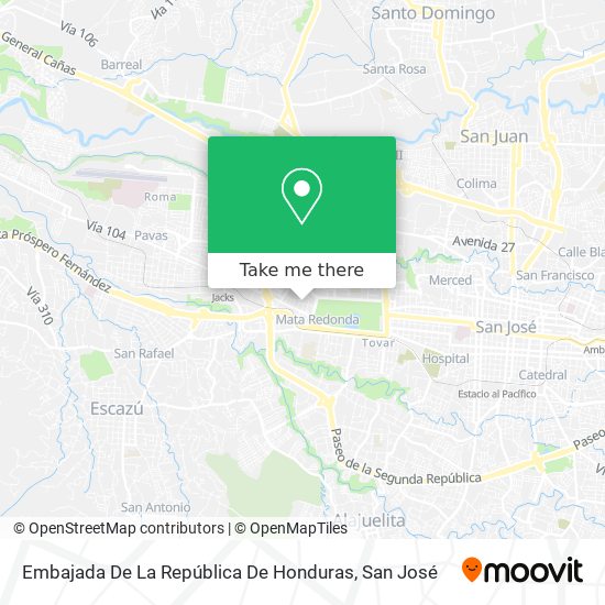 Mapa de Embajada De La República De Honduras