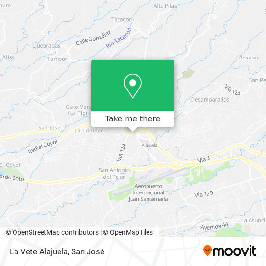 La Vete Alajuela map