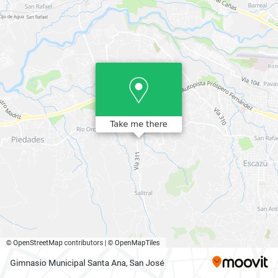 Gimnasio Municipal Santa Ana map