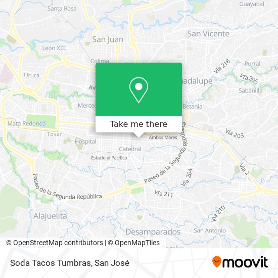Mapa de Soda Tacos Tumbras