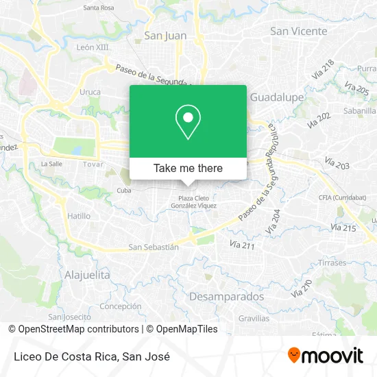 Liceo De Costa Rica map