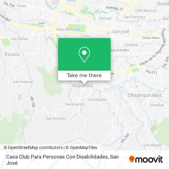 Mapa de Casa Club Para Personas Con Disabilidades