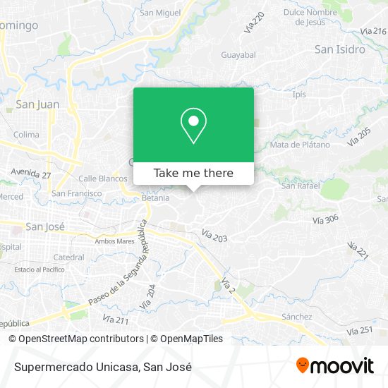 Supermercado Unicasa map