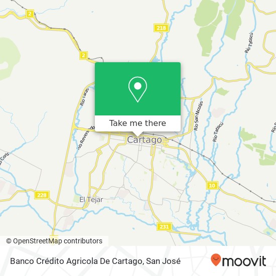 Mapa de Banco Crédito Agricola De Cartago