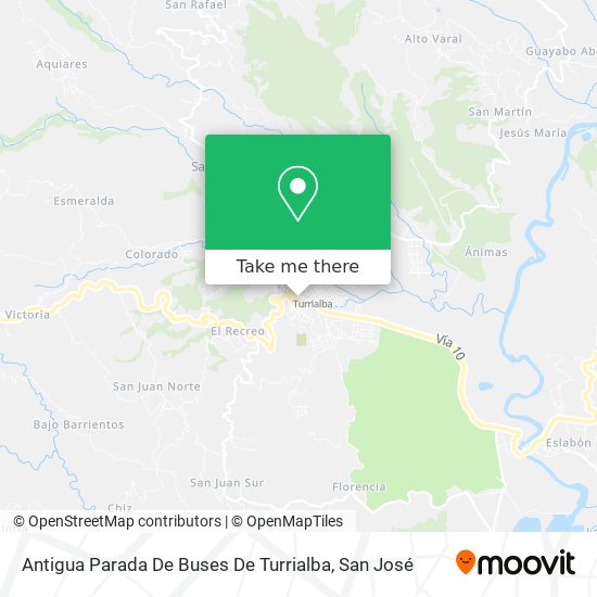 Antigua Parada De Buses De Turrialba map