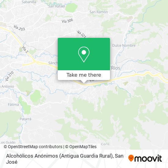 Alcohólicos Anónimos (Antigua Guardia Rural) map