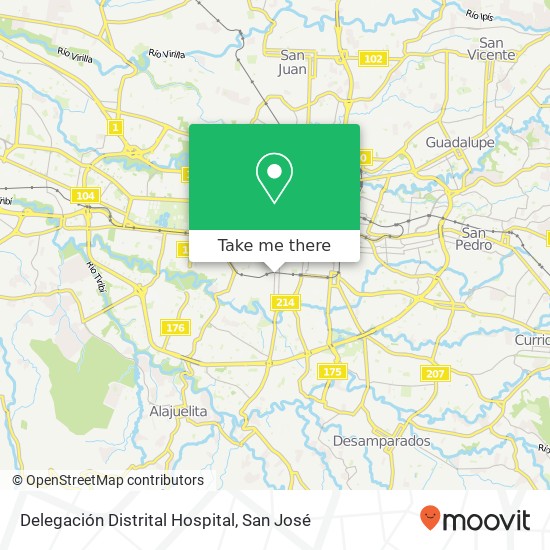 Delegación Distrital Hospital map