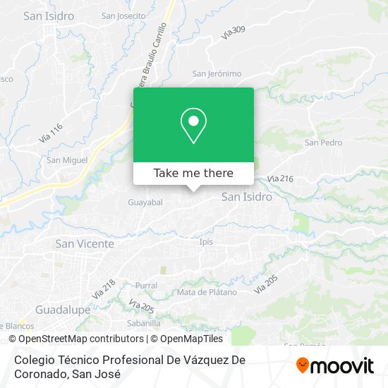 Colegio Técnico Profesional De Vázquez De Coronado map
