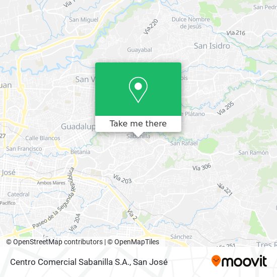 Centro Comercial Sabanilla S.A. map